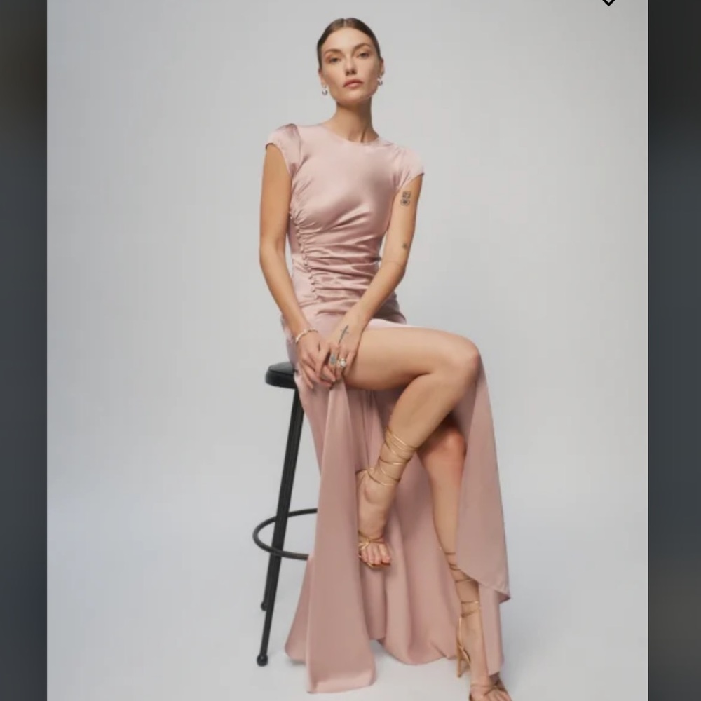Reformation silk blush maxi